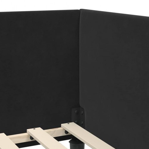 Hjørnesengramme i sort fløjl 100 x 200 cm