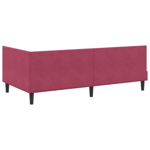 Hjørnesengramme vinrød 100 x 200 cm - fløjl