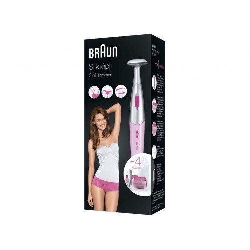 Ladyshaver til bikini og ansigt Braun Silk‑épil FG1100 – lyserød