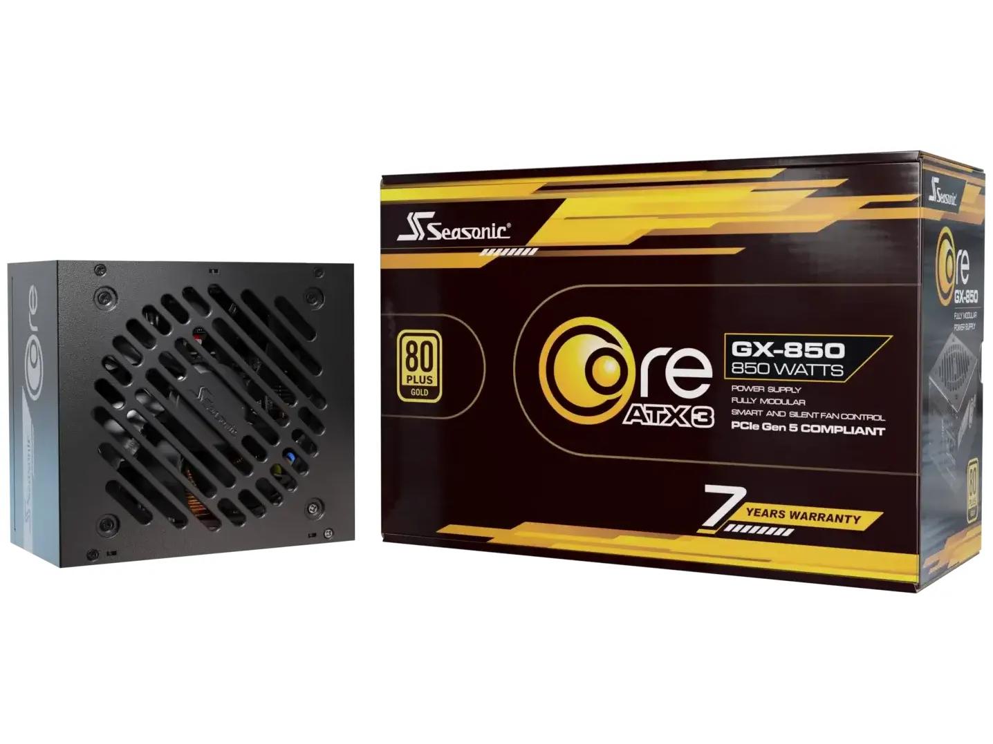 Strømforsyning Seasonic Core GX 850 W ATX 3.1 80+ Gold fuld modulær billede