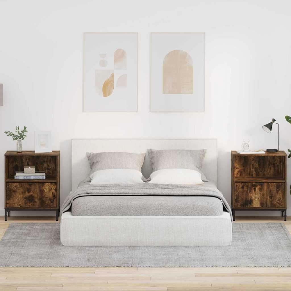 Natskab Med Skuffe 49 X 36 X 61 Cm Konstrueret Træ - Røget eg