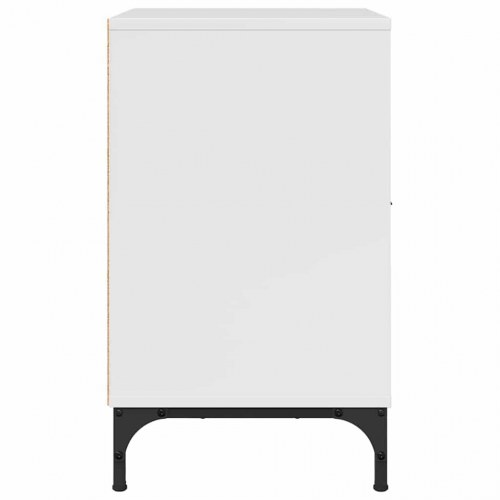 Sengeborde 2 stk Hvid højglans 49 x 36 x 61 cm Konstrueret træ