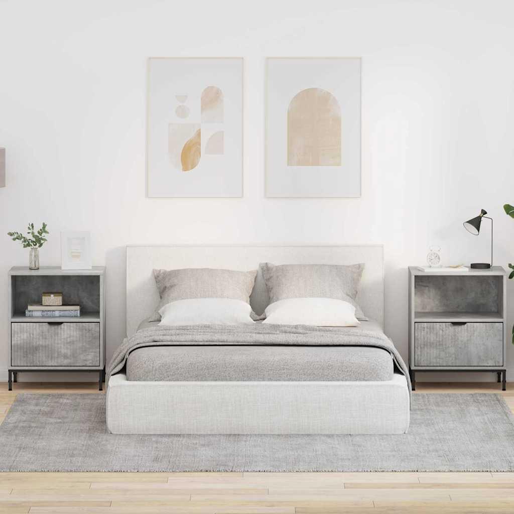 Natskab Med Skuffe 49 X 36 X 61 Cm Konstrueret Træ - Betongrå