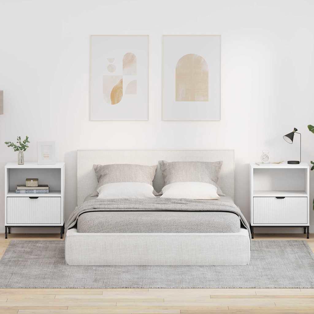 Natskab Med Skuffe 49 X 36 X 61 Cm Konstrueret Træ - Hvid