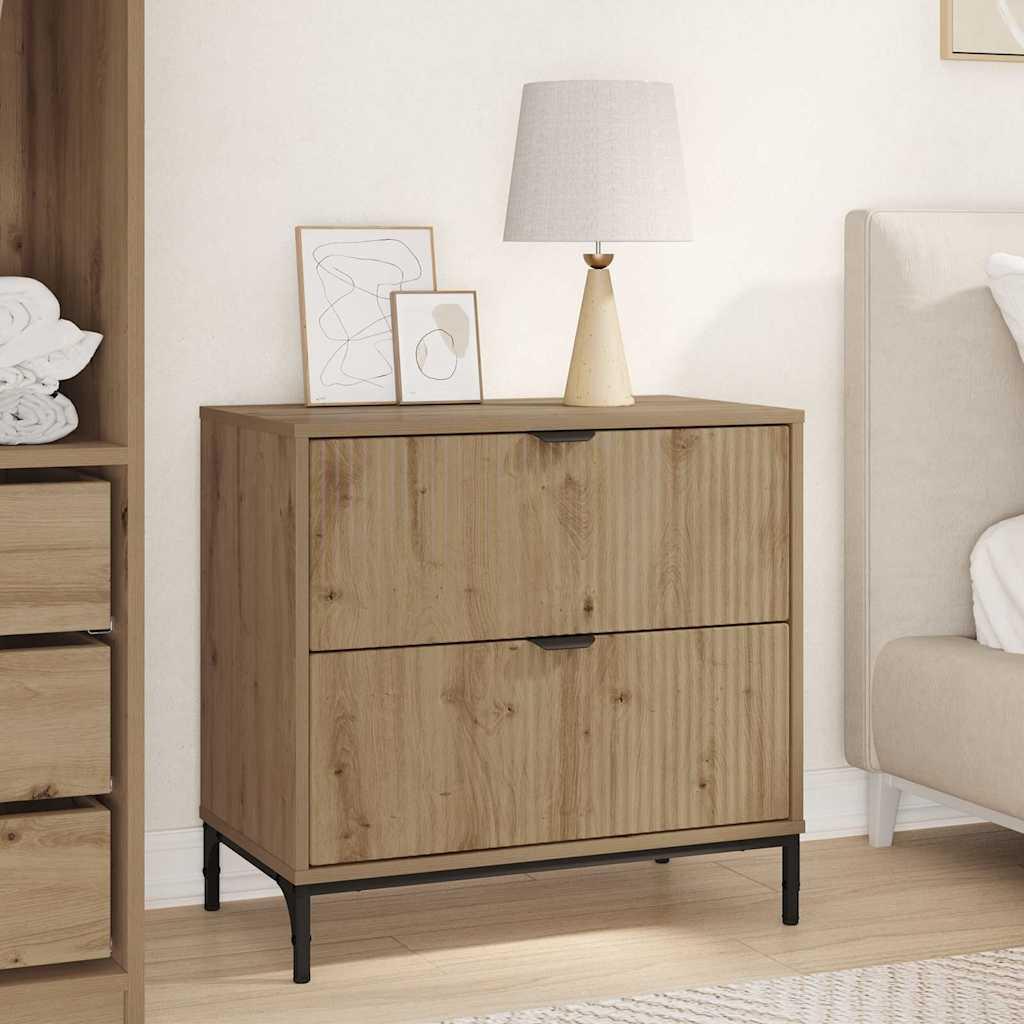 Sengebord Med Skuffe 63.5 X 36 X 61 Cm Konstrueret Træ - artisan eg