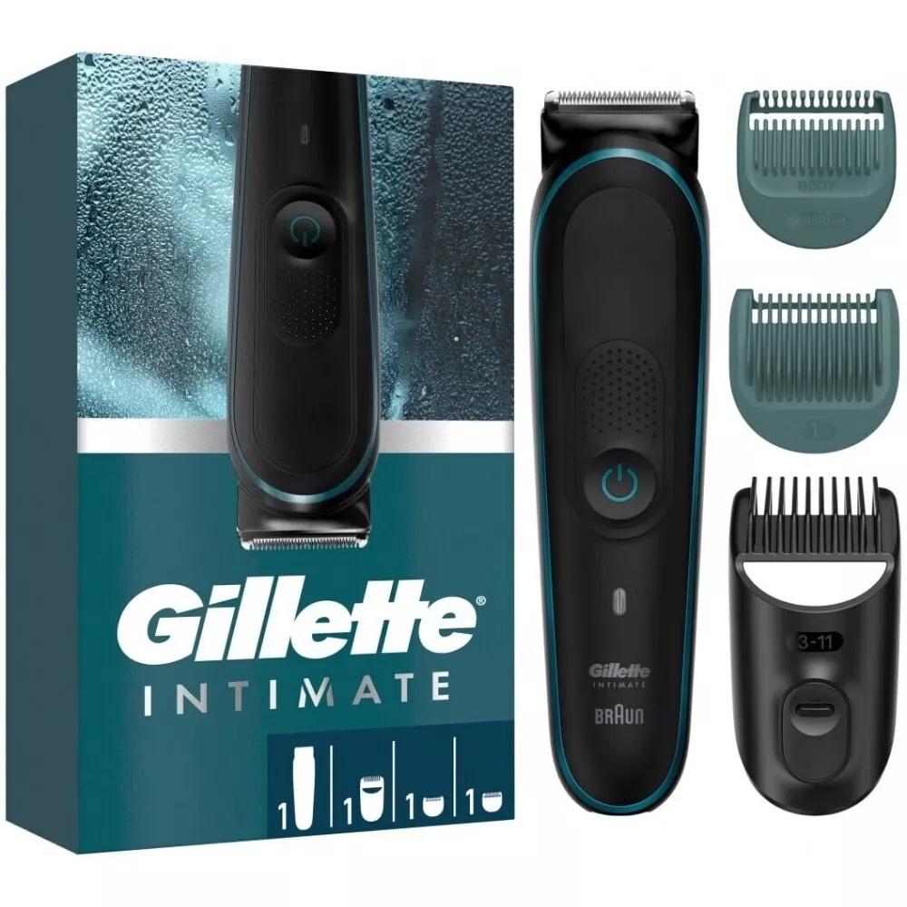 Hårtrimmer til intime områder - Gillette Intimate i5, sort/blå