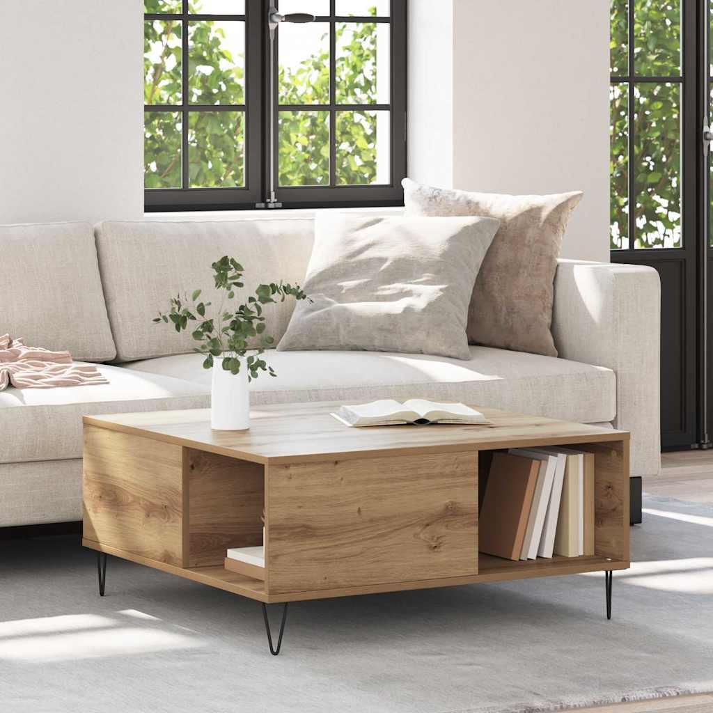 Sofabord artisan eg 80 x 80 x 36.5 cm Konstrueret træ