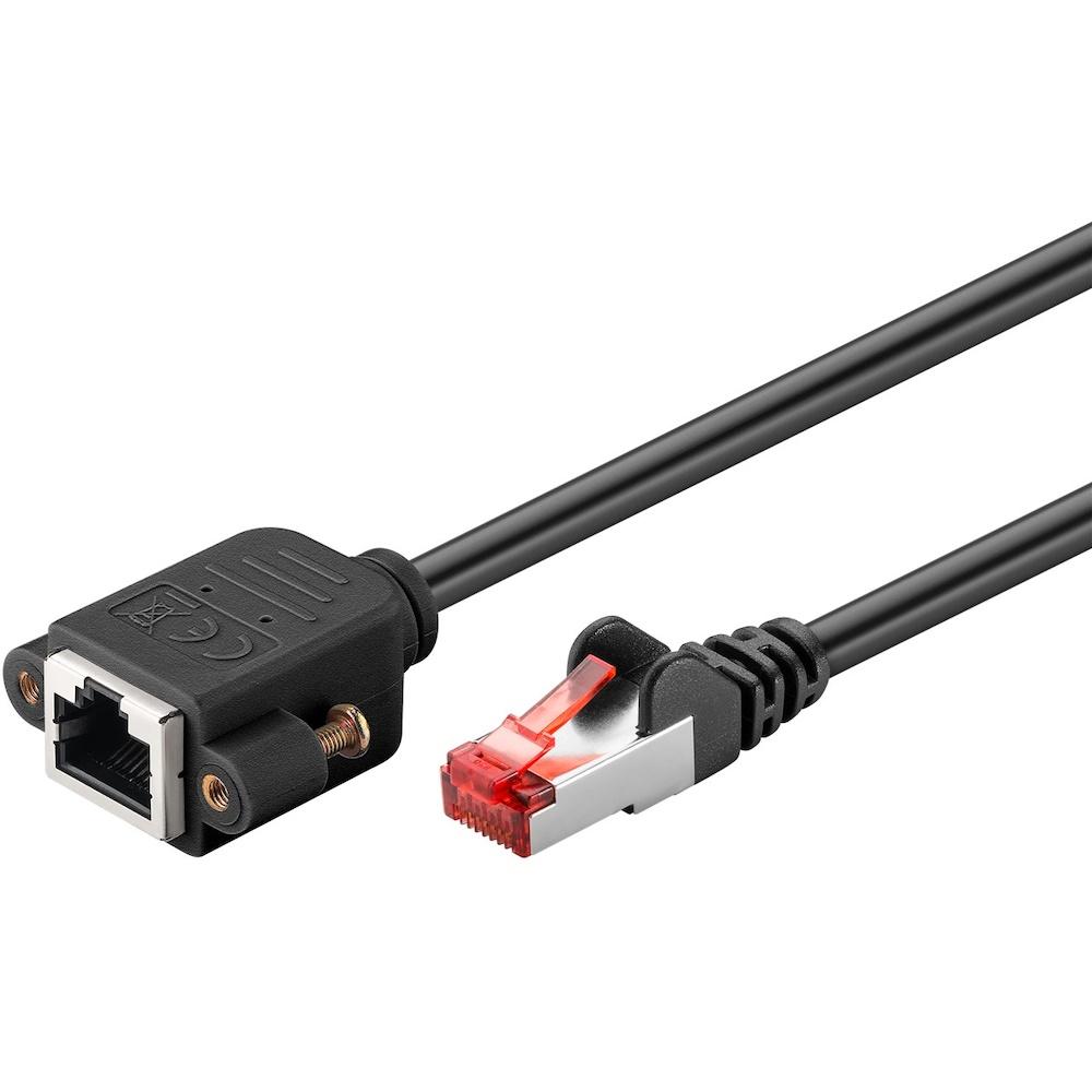 Netværkskabel Cat6 S/FTP forlængerkabel 1 m - Goobay, sort billede