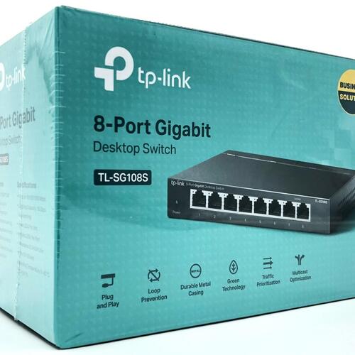 Netværksswitch TP-Link TL-SG108S – 8-port Gigabit desktop
