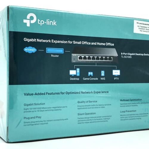Netværksswitch TP-Link TL-SG108S – 8-port Gigabit desktop