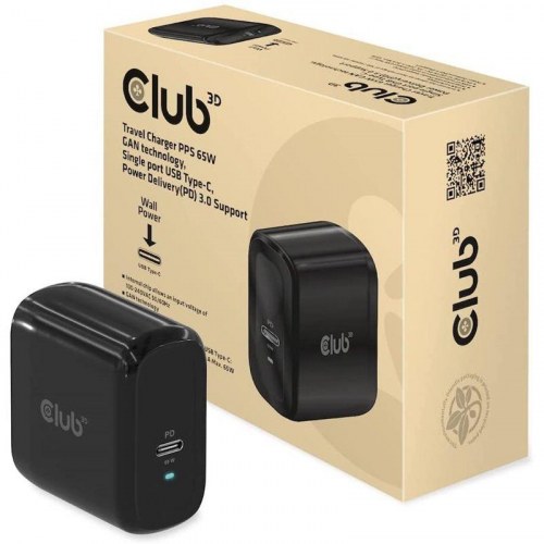 USB-C vægoplader 65W med GaN - Club3D CAC-1905EU
