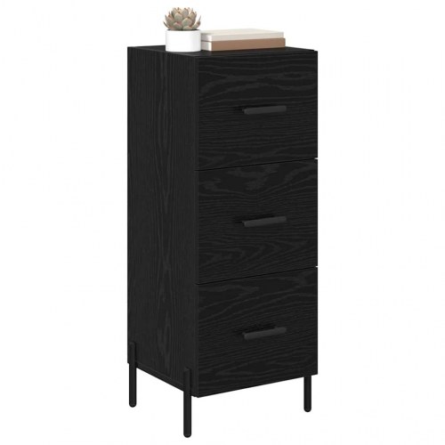 Sidebord i sort eg med 3 skuffer - 34,5 x 34 x 90 cm