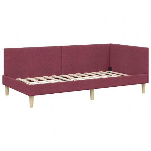 Hjørnesengramme vinrød 100 x 200 cm i stof