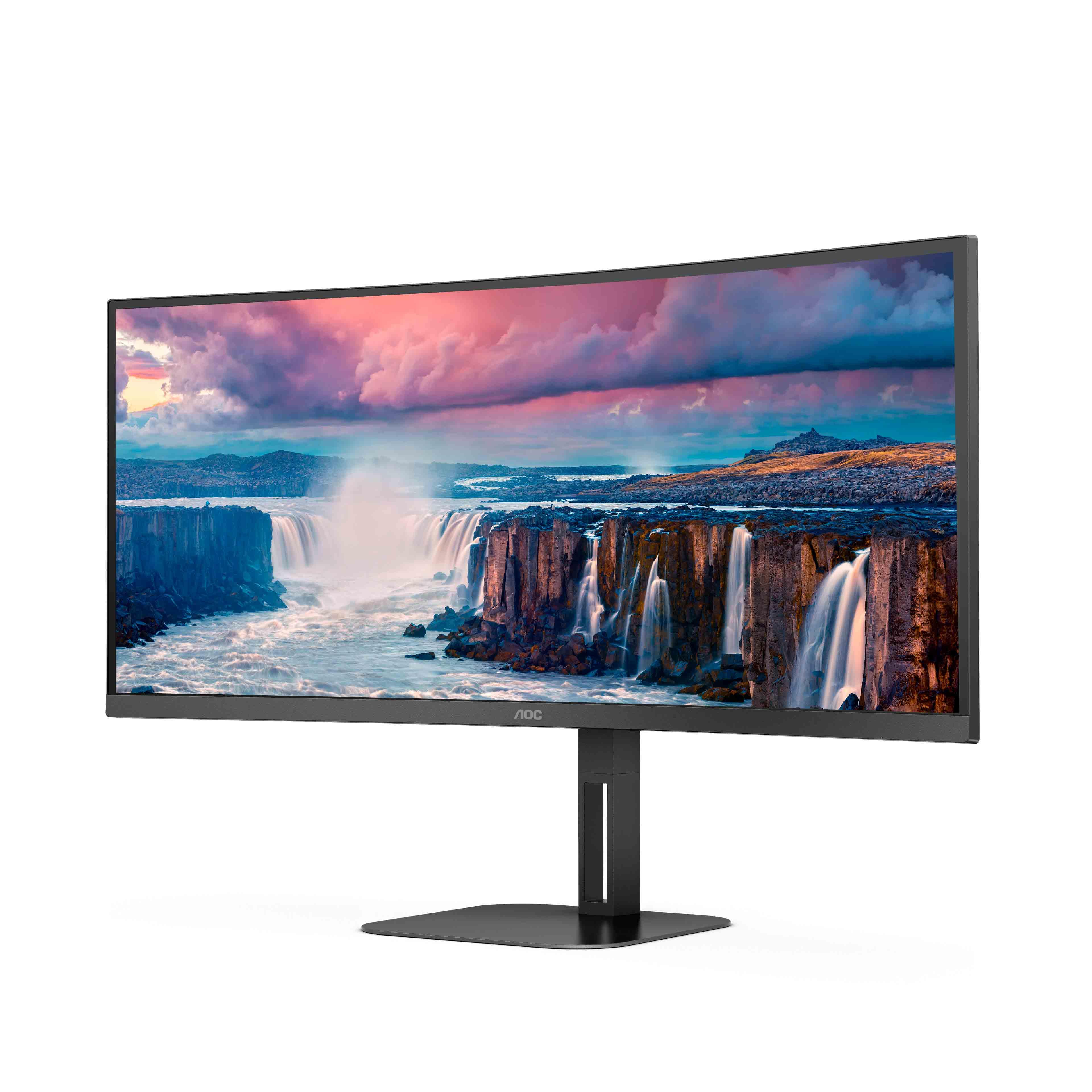 Skærm AOC CU34V5C/BK 34" buet WQHD 100 Hz USB?C dock billede