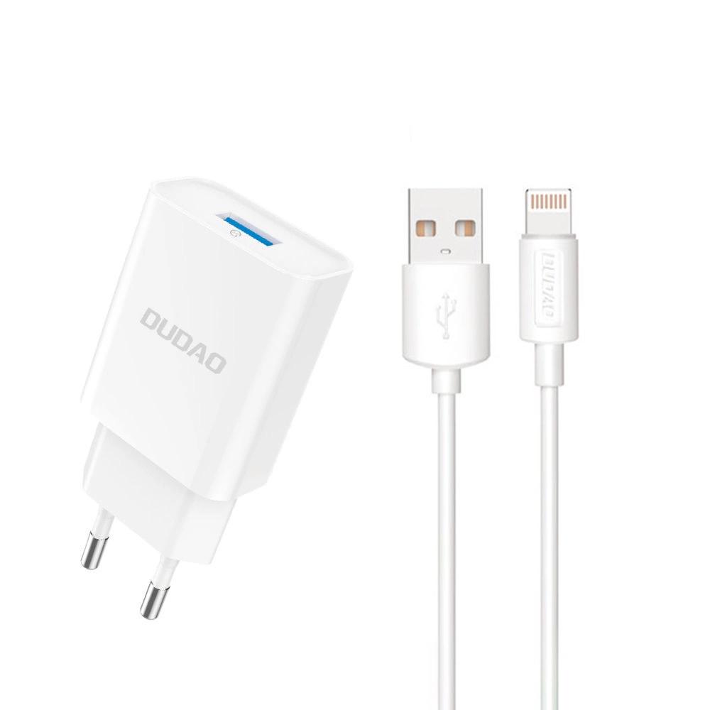 Vægoplader USB-A 10 W med Lightning-kabel - Dudao A4EU billede