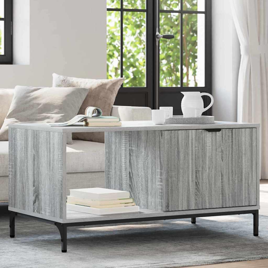 Sofabord Grå sonoma-eg 90 x 49 x 46 cm Konstrueret træ