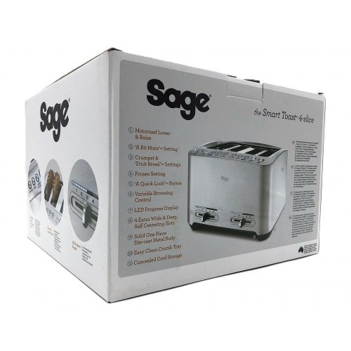 Brødrister 4-skiver Sage the Smart Toast STA845BAL2EEU1 – Sølv