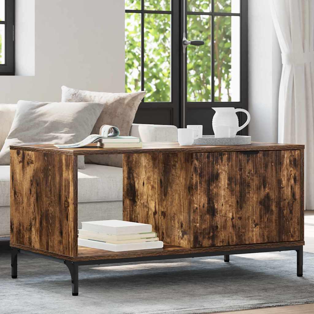 Sofabord Røget eg 90 x 49 x 46 cm Konstrueret træ