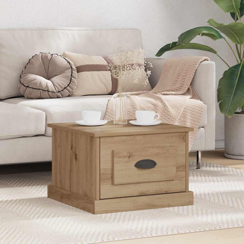 Sofabord med skuffe artisan eg 50 x 50 x 35 cm Konstrueret træ