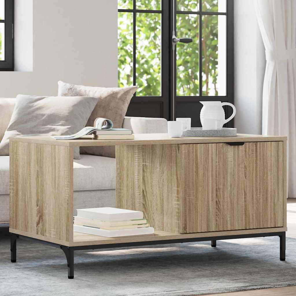Sofabord Sonoma-eg 90 x 49 x 46 cm Konstrueret træ