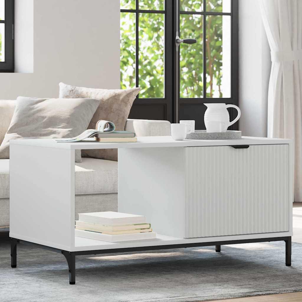 Sofabord Hvid 90 x 49 x 46 cm Konstrueret træ