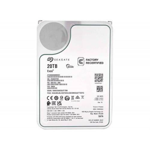 Harddisk 3,5" Seagate Exos 20 TB SATA 7200 rpm – Factory Refurbished