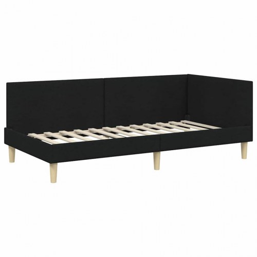 Hjørnesengramme 90 x 190 cm - sort stof