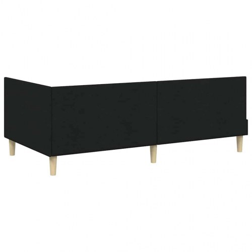 Hjørnesengramme i sort stof 80 x 200 cm