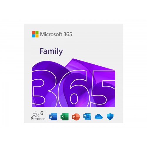 Kontorsoftware Microsoft 365 Family licens 1 år – op til 6 brugere – Windows/Mac