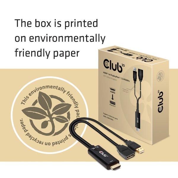 DisplayPort til HDMI adapter – Club 3D CAC-1331, 25 cm, sort