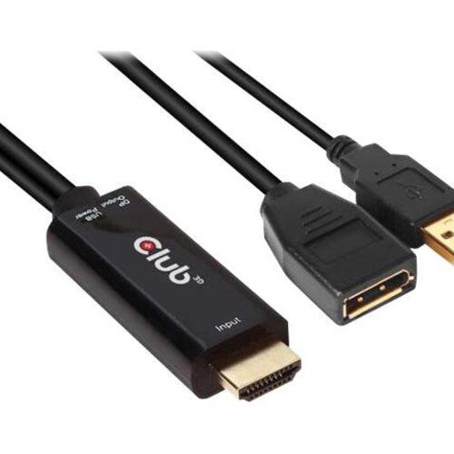 DisplayPort til HDMI adapter – Club 3D CAC-1331, 25 cm, sort