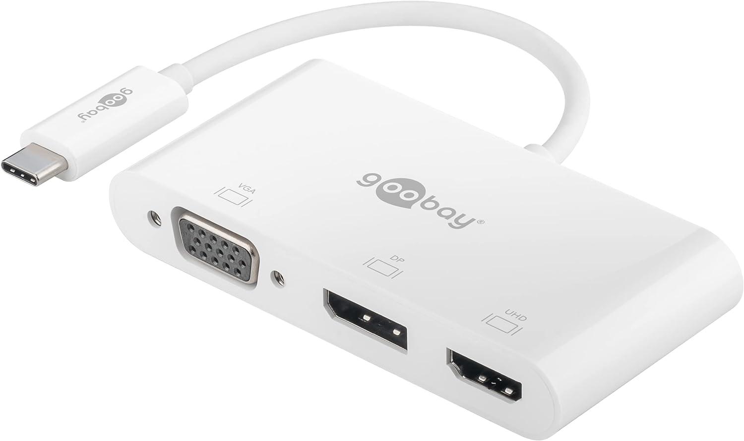 USB-C multiport adapter – Goobay – VGA, DisplayPort og HDMI (op til 4K/60 Hz) billede