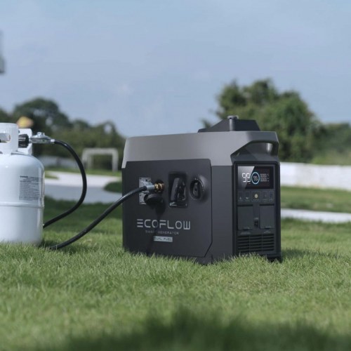 Generator til camping – EcoFlow Smart Dual Fuel, sort/grå