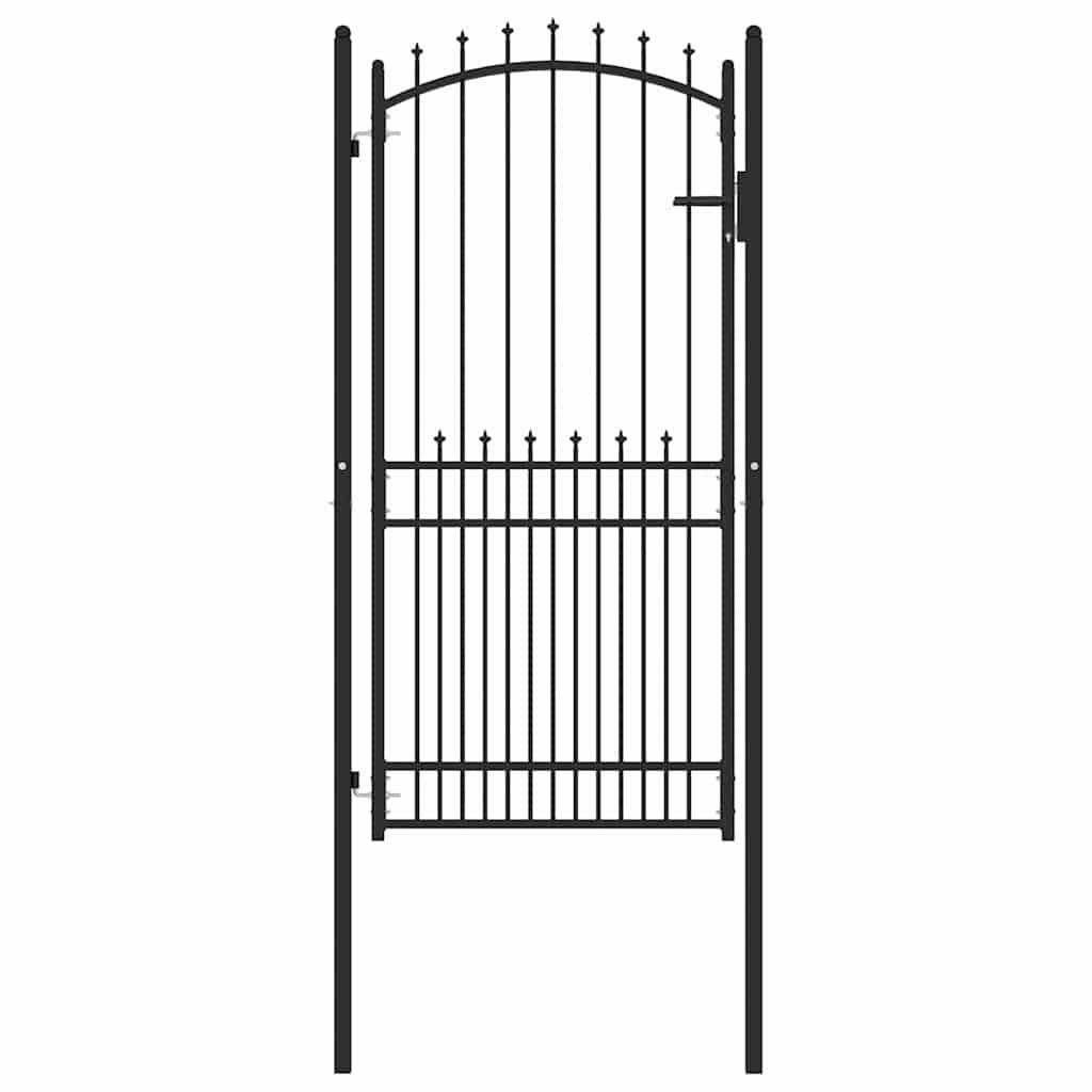 vidaXL Hegnsportal med pigge EMMEN 100 x 200 cm Pulverlakeret Stål