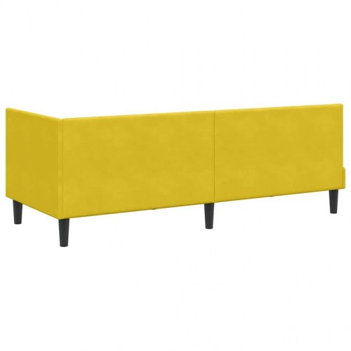 Hjørnesengramme 80 x 200 cm i gul fløjl