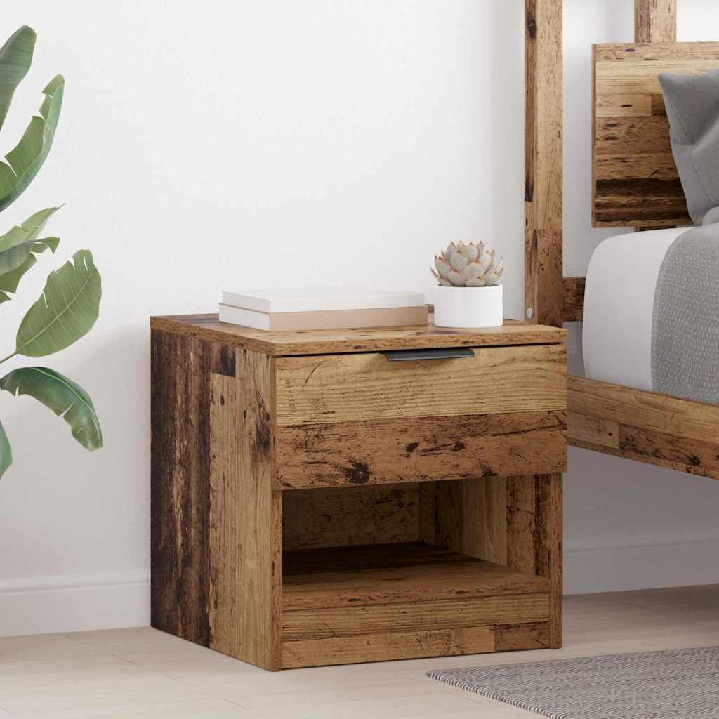 Sengeskab 2 stk Gammelt træ 40 x 39 x 40 cm Konstrueret træ