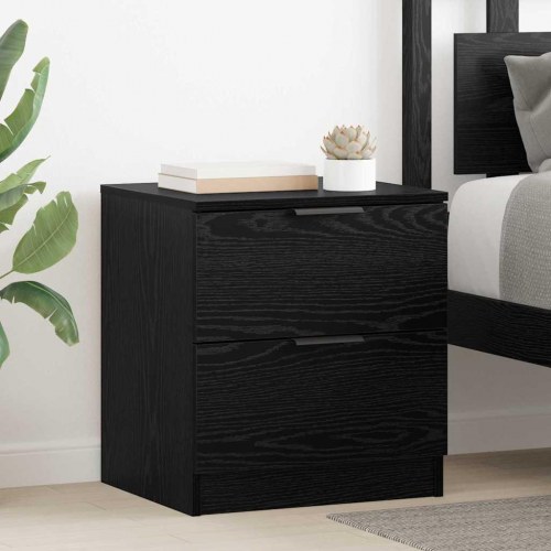 Sengeborde 2 stk. sort eg 45 x 39 x 50 cm