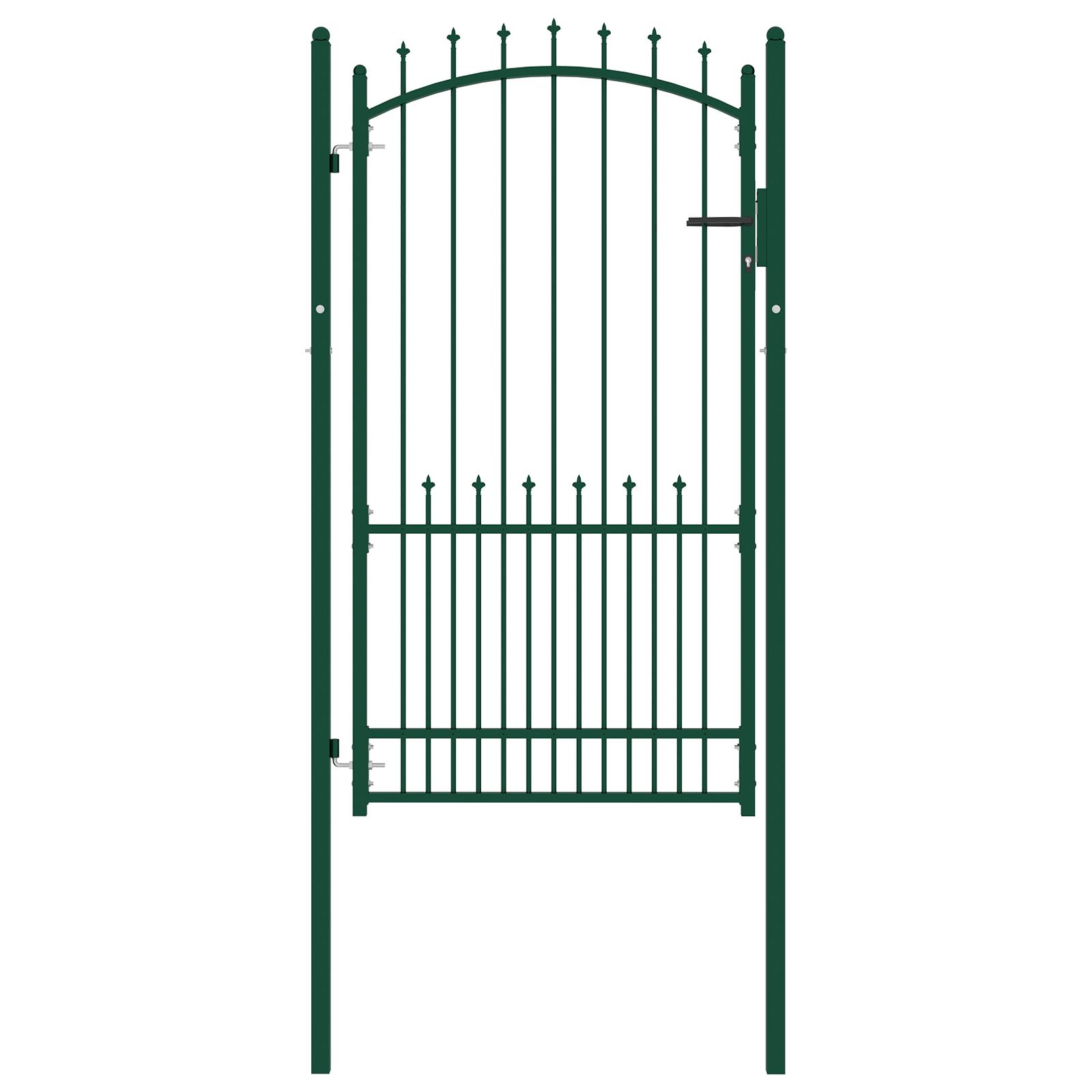 vidaXL | Hegnsportal med pigge | Grøn 100 x 175 cm Pulverlakeret Stål