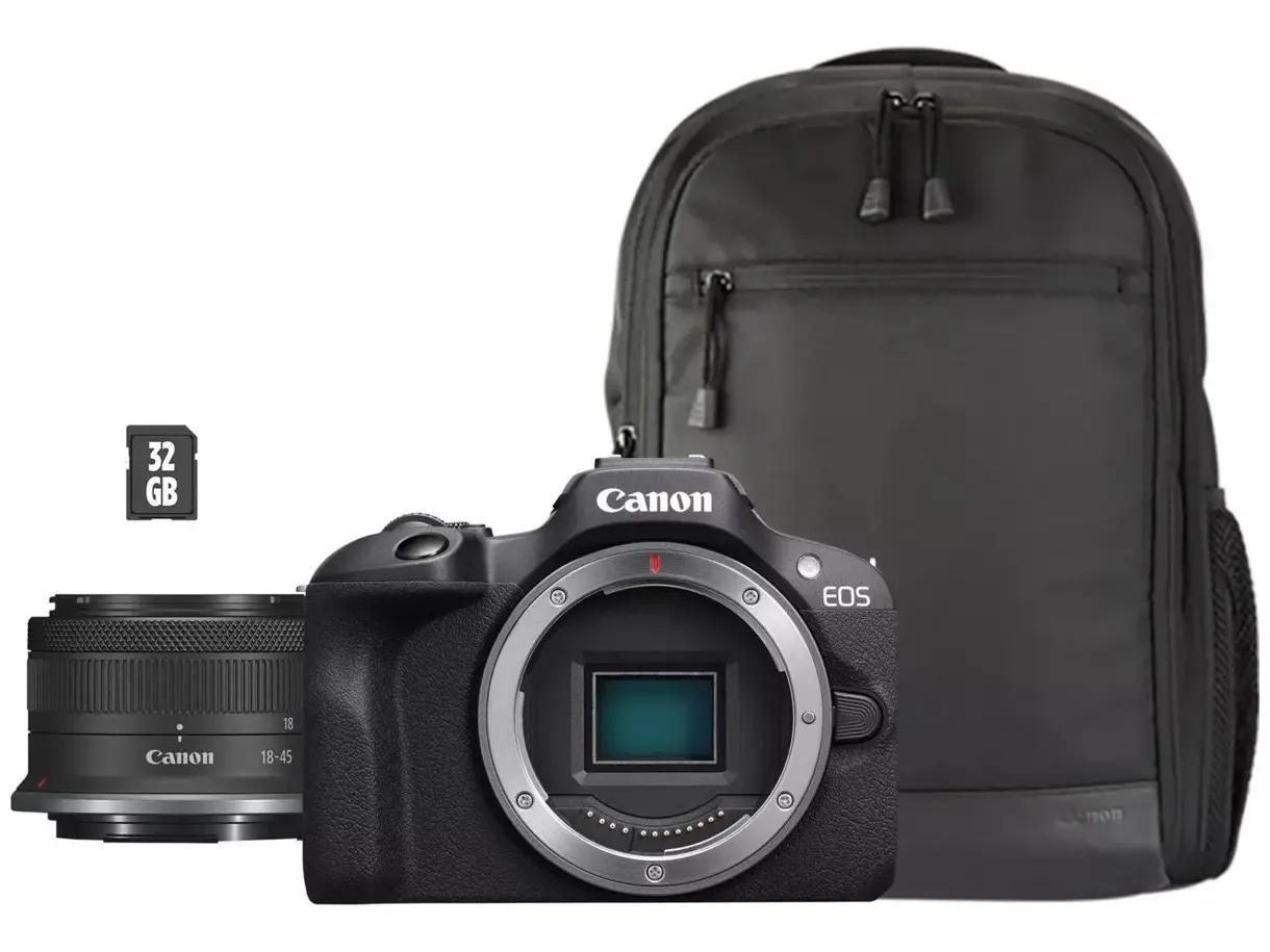 Digitalkamera Canon EOS R50 4K Travel Kit sort