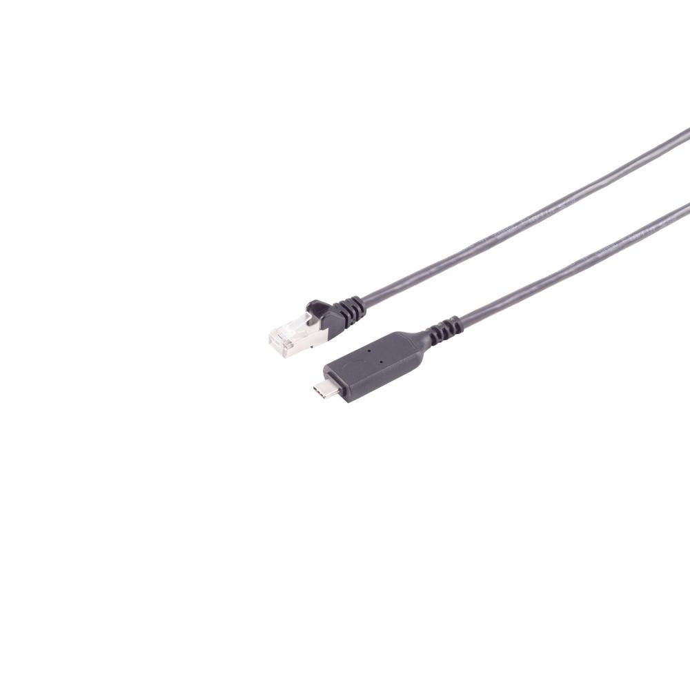Netværkskabel USB-C til RJ45 1G - S-Impuls - 10 m - sort