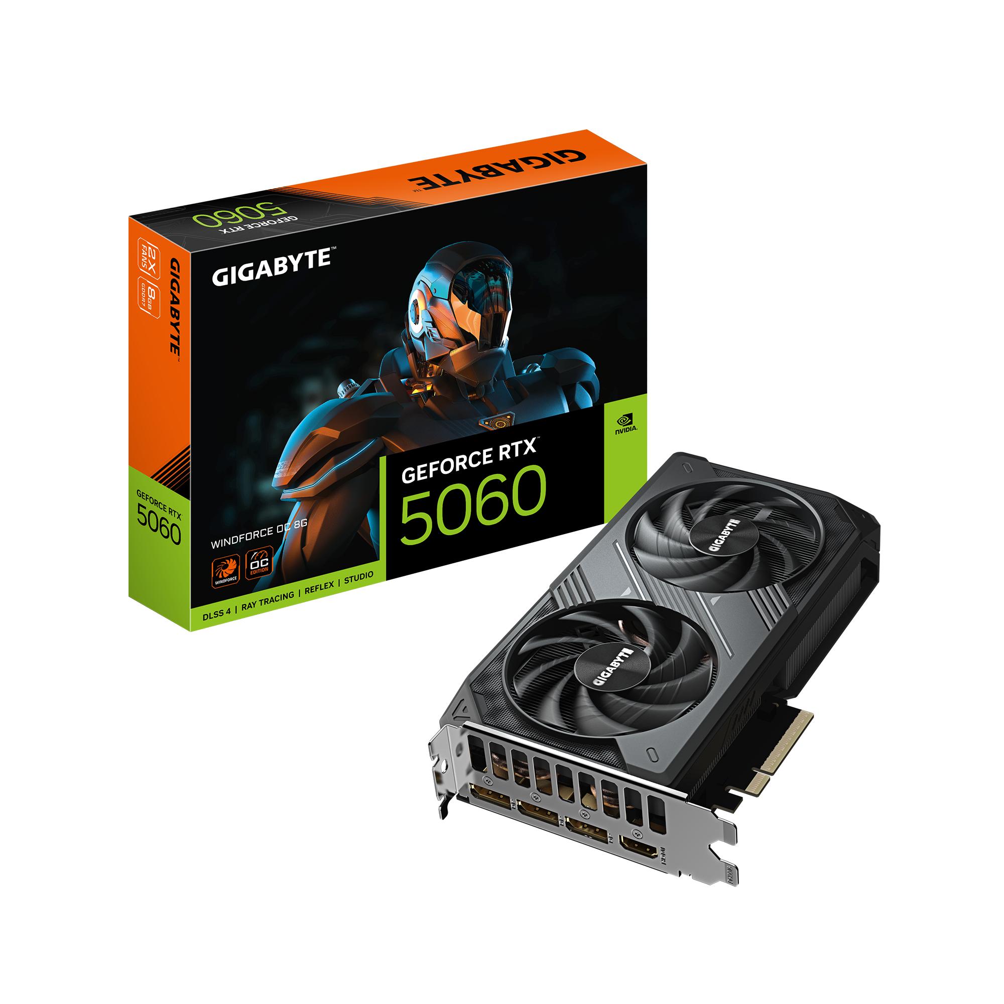 Grafikkort Gigabyte GeForce RTX 5060 Windforce OC 8GB billede