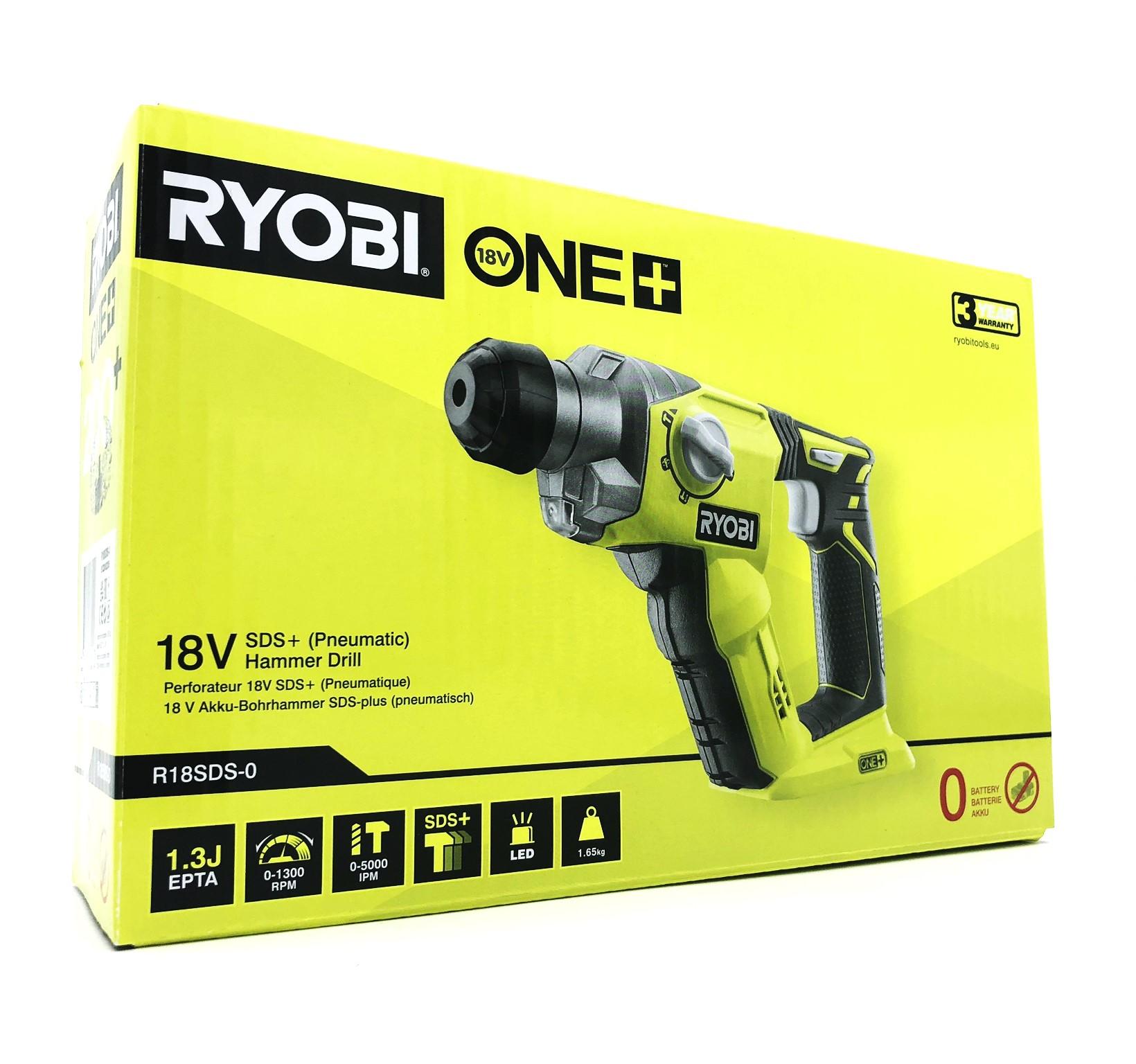 Borehammer 18V Ryobi One+ R18SDS-0 - 1,3 J, uden batteri billede