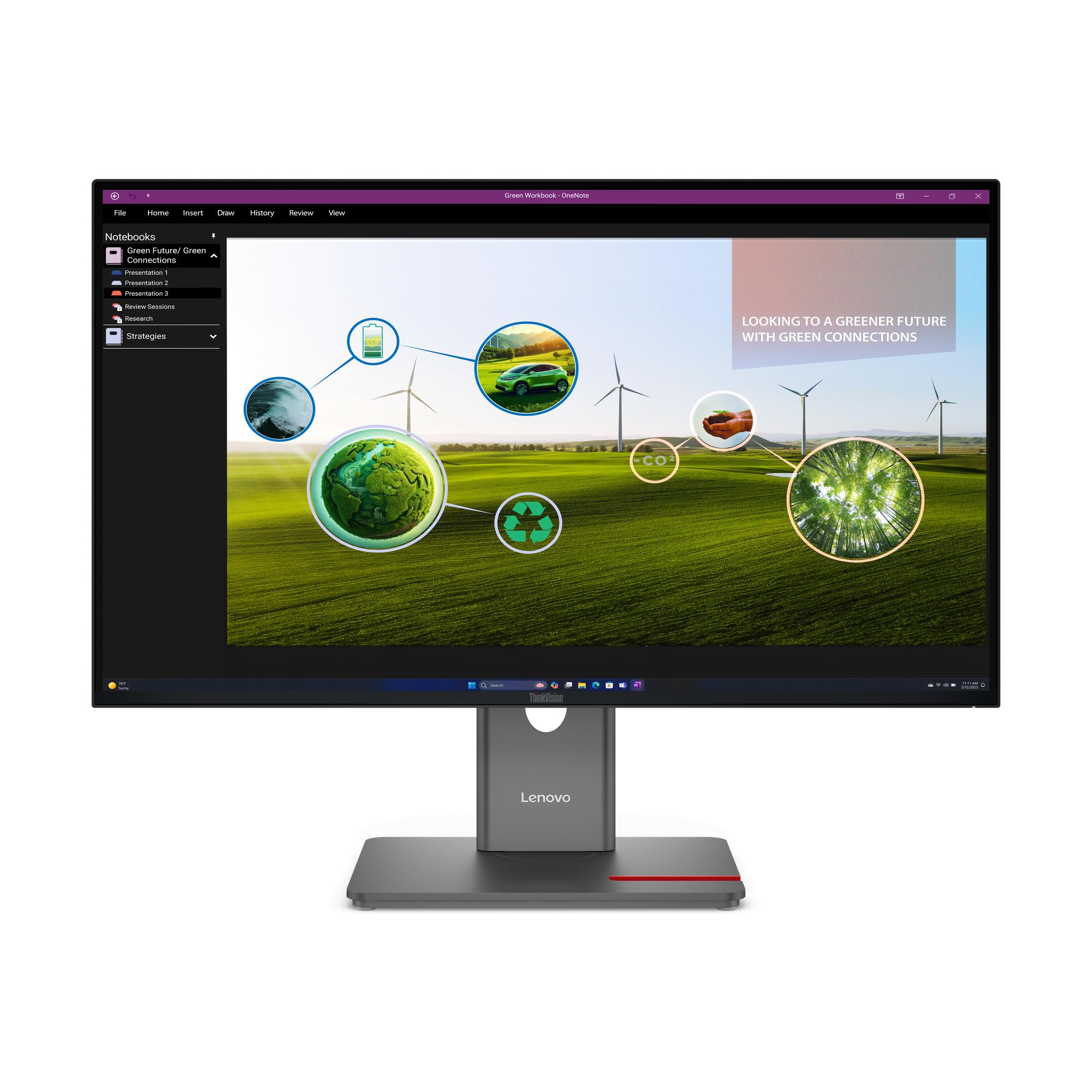 Skærm 27" Lenovo ThinkVision P27q-40 Quad HD 120 Hz - Sort billede