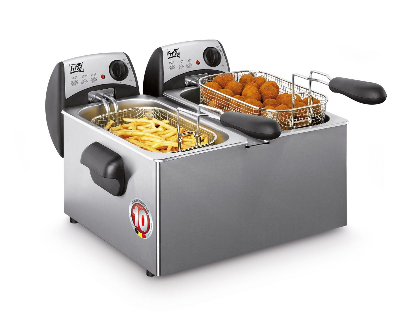 Frituregryde duo - FRITEL Starter FR 1355, 2 × 3 l, 4.400 W, grå billede