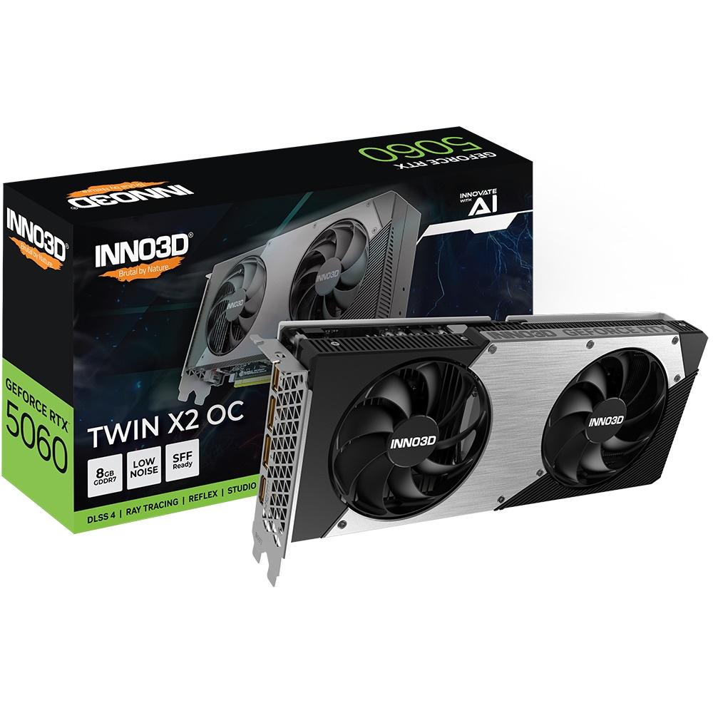 Grafikkort NVIDIA Inno3D GeForce RTX 5060 Twin X2 OC 8GB billede
