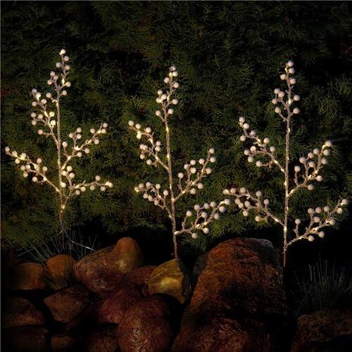 Lystræer med LED – Goobay 3 stk., 75 LED, varm hvid 3000K, inde/udendørs, batteri