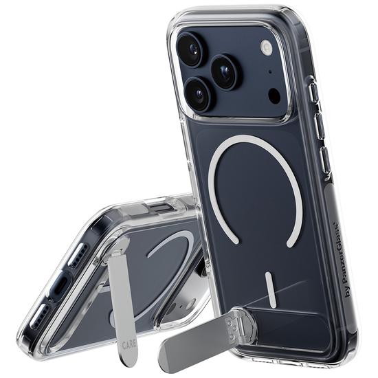 PanzerGlass CARE Feature Case, gennemsigtig med støttefod og MagSafe – iPhone 17 Pro