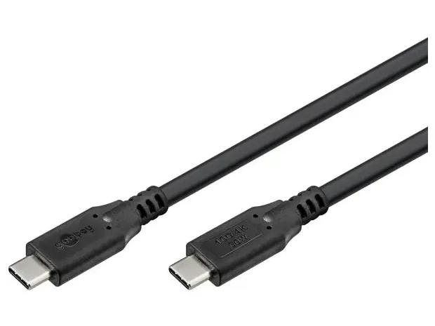 USB-C kabel Goobay 0,5 m - USB 3.2, 10 Gbit/s, 60 W billede