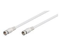 Antennekabel Goobay F-stik han til han 2,5 m  hvid, dobbelt afskærmet