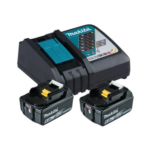 Batterioplader til elværktøj Makita DC18RC + 2 x 18 V 6,0 Ah batterier